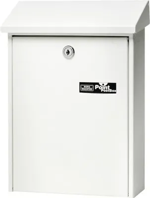 Produktbild von Burg Wächter Briefkasten Stahl pulverbeschichtet BxHxT 225/305/75 mm Castello 420 weiß mit Klappe