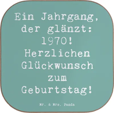 Produktbild von Mr. & Mrs. Panda unterleger Spruch 1970 Geburtstag - Meeresbrise - Geschenk, Geburtsjahr, Untersetzer für Gläser, gläseruntersetzer, 50., Geburtstagsgeschenk, besonderer