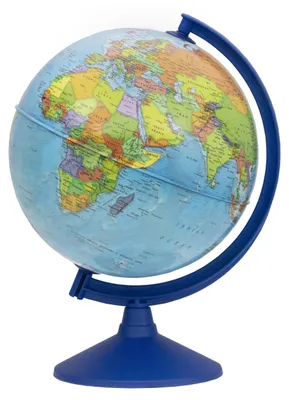 Imagen del producto de Globo terráqueo educativo de 30 cm con base giratoria azul - en inglés