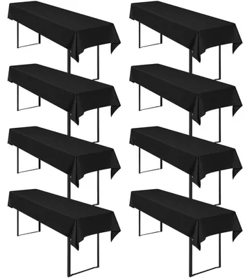 Produktbild von Biertisch Tischdecke Schwarz 8 Stück 250 x 100 cm Polyester