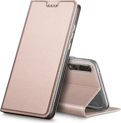 Produktbild von Conie Ultra Slim Klapp Tasche für Huawei P20 Pro Kartenfach Hülle Rundumschutz in Rosa