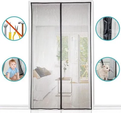 Immagine prodotto di Tenda antimosche automatica con 32 magneti, 140x240 cm, nera