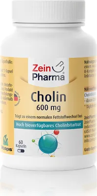 Produktbild von Cholin 600 mg rein aus Bitartrat veg.Kapseln 60 St