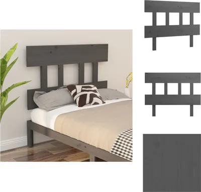 Produktbild von vidaXL Kopfteil Grau 103,5x3x81 cm Massivholz Kiefer -  Kopf- & Fußenden