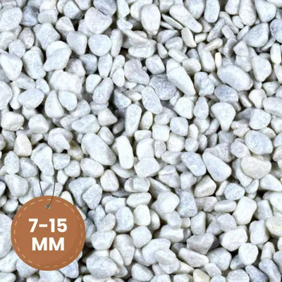Produktbild von Kieselsteine Garten Zierkies Weiß 7-15 mm 25 kg Aquarium Kies Carrara Marmorkies Dekostein Weiße Kieselsteine Zierstein Marmor Kies Weiß Gabionen Steine
