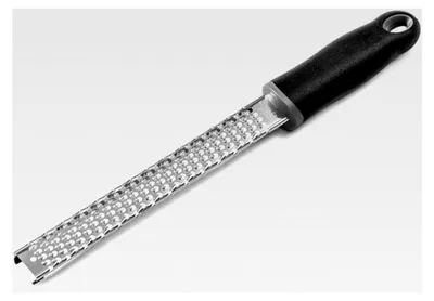 Produktbild von Handreibe mit schmaler Klinge | Zitronenreibe | Kleinmaschig | Edelstahl | Kunststoffgriff | Gesamtlänge 30 cm | Unverzichtbar in jeder Küche | Spülmaschinengeeignet