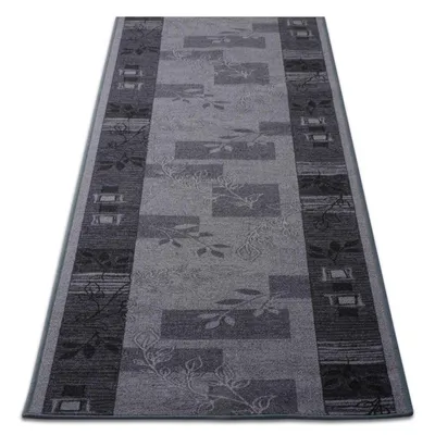 Produktbild von Teppichläufer Akzent, moderner Flurläufer mit Muster und Latexrücken, Grau 80 x 150 cm