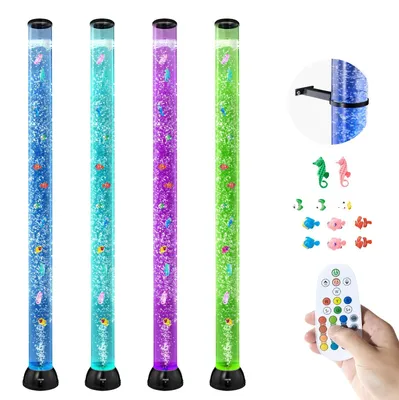 Obrázek produktu pro VEVOR lávová lampa s 10 plovoucími rybami, 151 cm, bublinková světelná lampa, 16 světelných efektů měnících barvu, dálkové ovládání, náladové světlo, akvarijní noční světlo do ložnice, obývacího pokoje, domácí dekorace