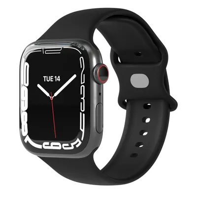 Produktbild von EAZY CASE Apple Watch Armband Silicon 44mm/45mm/49mm verstellbares Ersatzarmband, iWatch Serie, Sportarmband in Schwarz