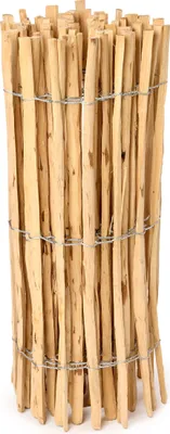 Produktbild von Garronda Gartenzaun zum Stecken aus Haselnüsse Zaun Garten Staketenzaun Beeteinfassung Holz Steckzaun Hochwertiger Gartenzaun für Ihren Garten GD-0079 (Lattenabstand: 3-5 cm. 100 cm x 5m)
