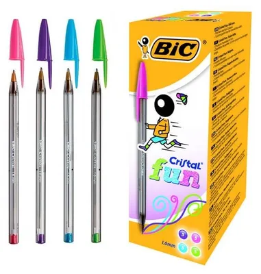 Produktbild von BIC Cristal large, Clip, Stick-Kugelschreiber, Blau, Grün, Pink, Violett, 20 Stück(e)