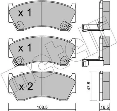 Produktbild von METELLI Bremsbeläge Satz Vorne Bremsklötze für NISSAN ALMERA I Hatchback (N15) 22-0277-0