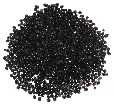 Glaskiesel 450 g, 4–6 mm, poliert, schwarz, für Vasen & Deko