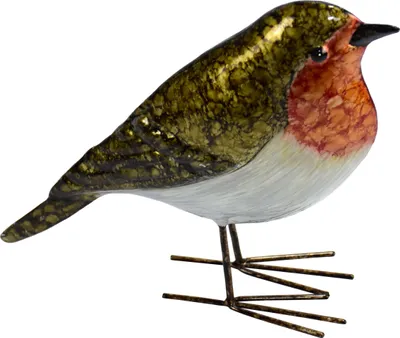 Produktbild von Dehner Dekofigur Vogel Rotkelchen, 14.5 x 5 x 14 cm, Metall, bunt