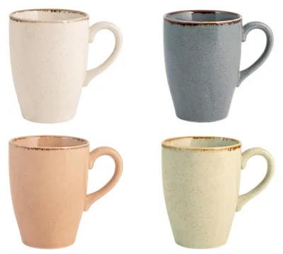 Produktbild von H&H Set mit 4 Tassen aus Perlporzellan, 350 ml