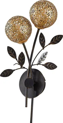 Produktbild von Lucande Wandleuchte Evory, 30 cm, 2-flg., schwarz/gold, G9