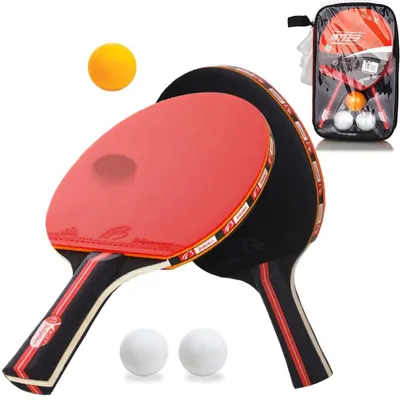 Immagine prodotto di Set da ping pong con 2 racchette, 3 palline e rete, ideale per principianti ed esperti