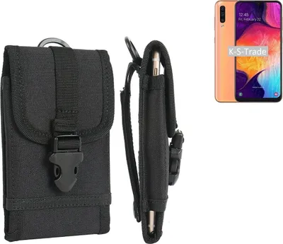 Produktbild von K-S-Trade Holster Handy Hülle kompatibel mit Samsung Galaxy A50 Holster Handytasche Gürtel Tasche Schutz Hülle Robust Outdoor schwarz
