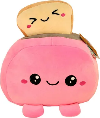 Zdjęcie produktu dla Pluszak w kształcie tostera, różowy, w stylu kawaii – ok. 24 cm
