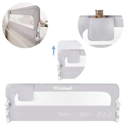 Zdjęcie produktu dla Kidwell CORI bariera przy łóżku 150 cm – bariera zabezpieczająca dla dzieci 50/65 cm, składana