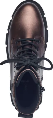 Produktbild von s.Oliver Damen Stiefelette Schnürboot Matt Metallic Look Plateau 5-25214-41, Größe:37 EU, Farbe:Braun
