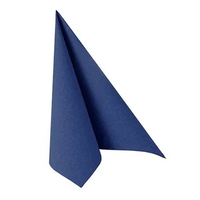 Produktbild von 50 Papstar Servietten ROYAL Collection 1/4-Falz 33 cm x 33 cm dunkelblau 82236