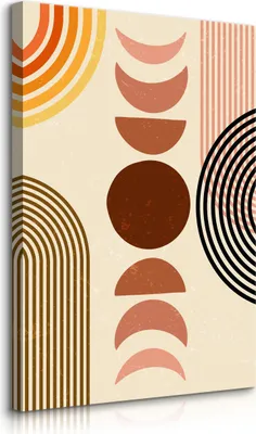 Produktbild von Muralo Leinwandbild Canvas ABSTRAKTION Sonne Monde Geometrische Muster Boho Stil Br. 30cm x Hö. 40cm