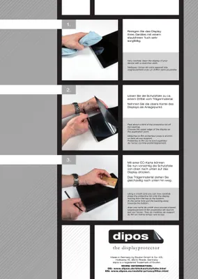 Instructions for applying a screen protector.