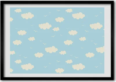 Produktbild von Bild - Bilder - Bilderrahmen - 70 cm x 50 cm - MDF-Rahmen, Wandkunst Wolke