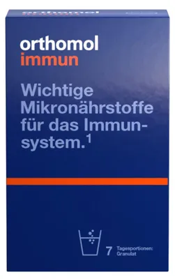 Produktbild von Orthomol Immun - Mikronährstoffe zur Unterstützung des Immunsystems - Nahrungsergänzung mit Vitamin C, Vitamin D und Zink, 7 St. Tagesportionen