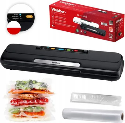 Zdjęcie produktu dla Pakowarka próżniowa 110 W, automatyczna, 3 tryby, czarna