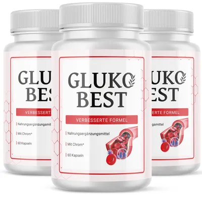 Produktbild von GlukoBest Kapseln | Glucobest mit Zink, Chrom und sekundären Pflanzenstoffen | 60 Kapseln Inhalt pro Dose 3x