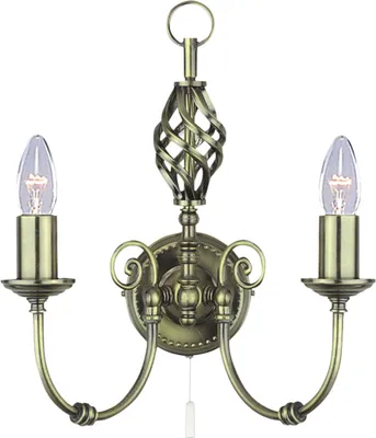 Immagine prodotto di Applique, metallo, ottone, anticato, dimmerabile, 2 luci