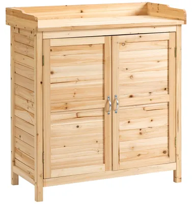 Image de Armoire de jardin - Rangement pour le jardin - Armoire à outils - Abri de jardin - Meuble de rangement - Bois massif de pin