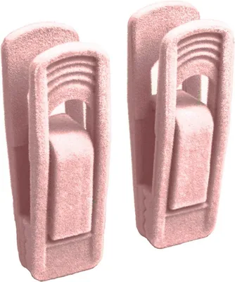 Produktbild von Set mit 20 rosa Samtkleiderbügeln mit abnehmbaren Clips – beflockt, rutschfest, für Mäntel, Hosen, Röcke