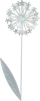 Produktbild von Stecker Pusteblume 3D Metall L 47cm Gartenstecker Blumenstecker Beetstecker, Farbe:weiß