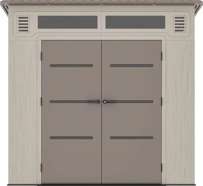 Produktbild von Gartenhaus aus HDPE-Kunststoff, Pultdach, Beige und Braun, 6,5 m² mit Boden - Wandstärke 22 mm - ANTEVA