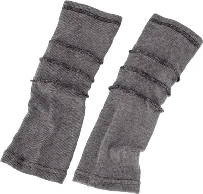 Produktbild von Beinstulpen, Feinstrick Stulpen mit Overlock - Grau, Uni, Baumwolle, Socken & Beinstulpen