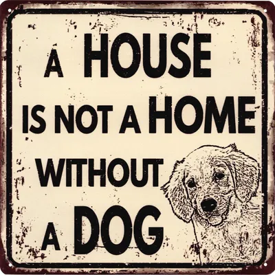 Immagine prodotto di Moritz retro segno decorativo di latta Una casa non è una casa senza un cane idea regalo in metallo design vintage per la decorazione