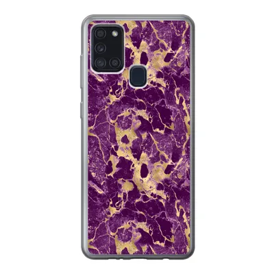 Produktbild von MuchoWow® Handyhülle Schutzhülle Hülle für Samsung Galaxy A21s Gold - Luxus - Marmor - Muster Silikon Softcase Handy Hülle - Hartschale