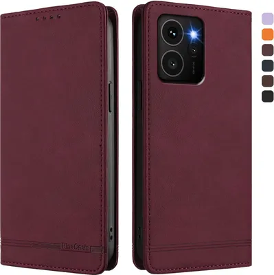 Obrázek produktu pro Pouzdro pro HMD Skyline, retroPolyuretankožené flip pouzdro s stojánkem a přihrádkami na karty Červený