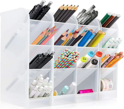 Produktbild von 4 Stück Stiftehalter Organizer,Große Kapazität Stiftehalter,Schreibtisch stifthalter,Stifthalter Aufbewahrungsbox,pencil organizer,Schrein stifthalter box,Multifunktionaler Stifthalter