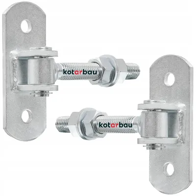 Produktbild von KOTARBAU® 2er Set Torangel Einstellbar 130 mm M18 Scharniere für Gartentor Stahl Torband mit Anschraubplatte Schwerlastscharnier Torbänder
