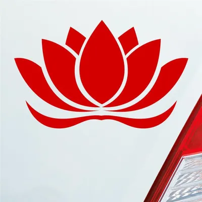 Produktbild von Auto Aufkleber Lotusblüte Lotus Blüte Blume Pflanze Seerose 16x10 cm Rot Sticker Heckscheibenaufkleber