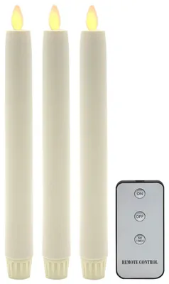 Productafbeelding van Set van 3 LED Staafkaarsen 24cm met Timer en Afstandsbediening
