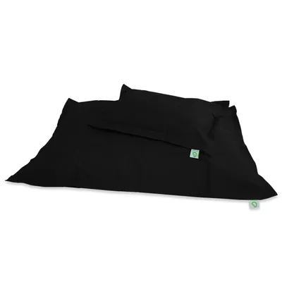 Produktbild von Green Bean® 2er Set SQUARE XXL Sitzsack + BeBi Sitzsack - mit EPS Perlen Füllung & waschbarem, abnehmbarem Bezug für Kinder & Erwachsene - Schwarz