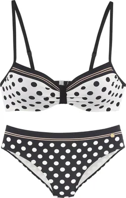 Produktbild von LASCANA Bügel-Bikini schwarz/creme Größe 38 Cup E