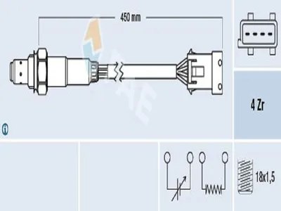 Produktbild von FAE 77433 Beheizt Lambdasonde für MINI Schrägheck (R56) nach-Kat