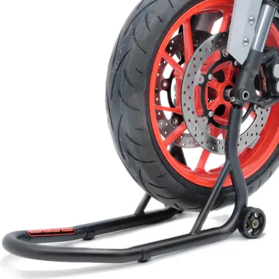 Zdjęcie produktu dla - Stojak montażowy do motocykli do przedniego koła Fork Czarny matowy Podnośnik motocyklowy