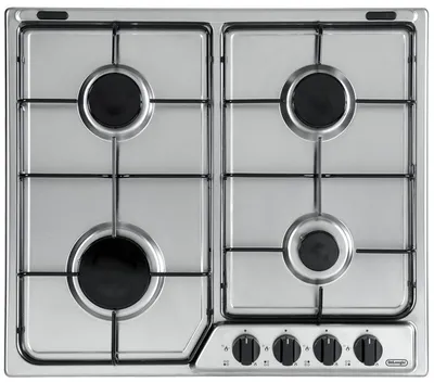 Produktbild von DeLonghi YAF46 ASV Einbau-Gaskochfeld, 4 Brenner, Schwarz/Silber